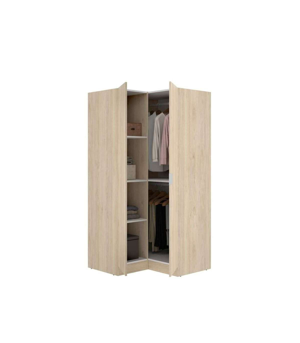 Armario Ropero Rincón Puertas Abatibles Jaén Acabado Natural, 184 Cm(alto)90.5 Cm(ancho)_2
