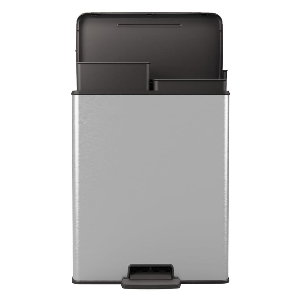 Curver Papelera De Pedal Doble Deco Plateado 26l+26l_4