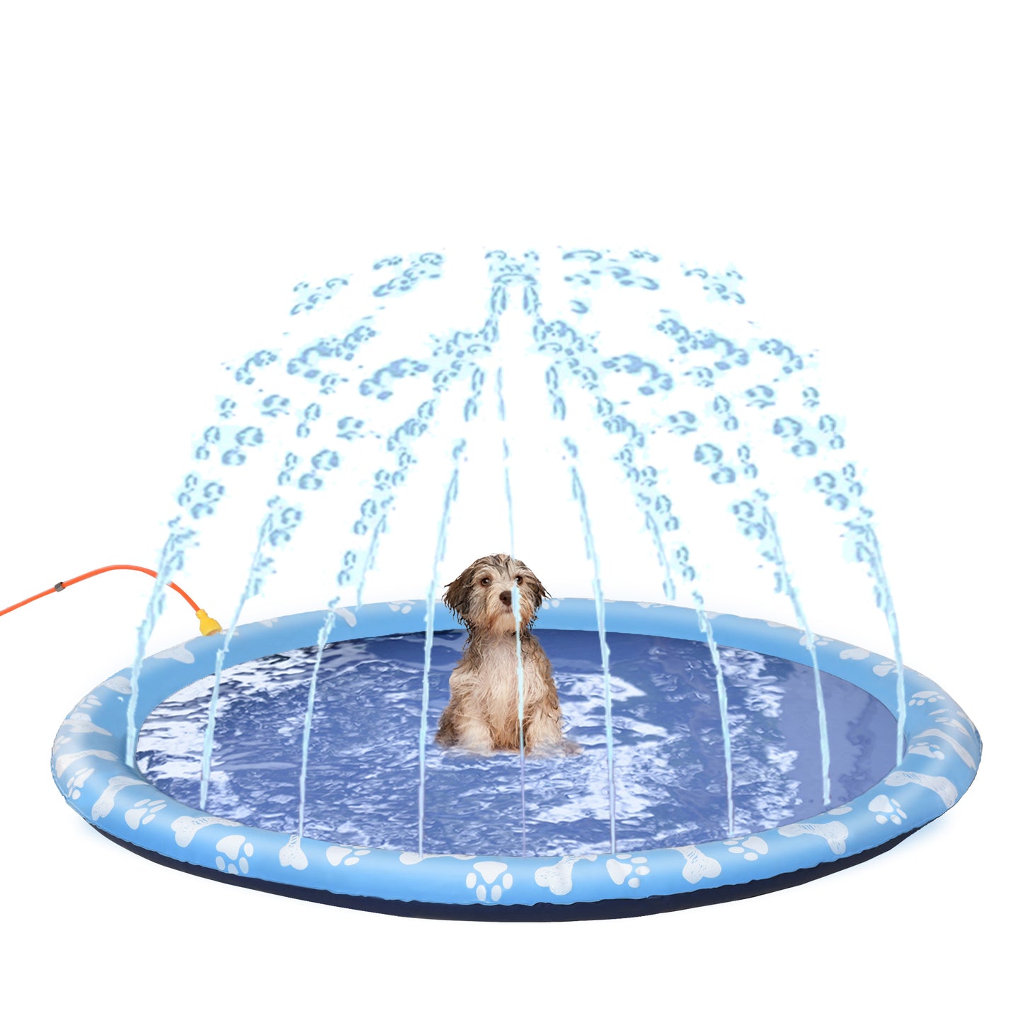 Pawhut Splash Pad Aspersor De Juegos De Agua 170 Cm Para Mascotas Jardín Patio_1