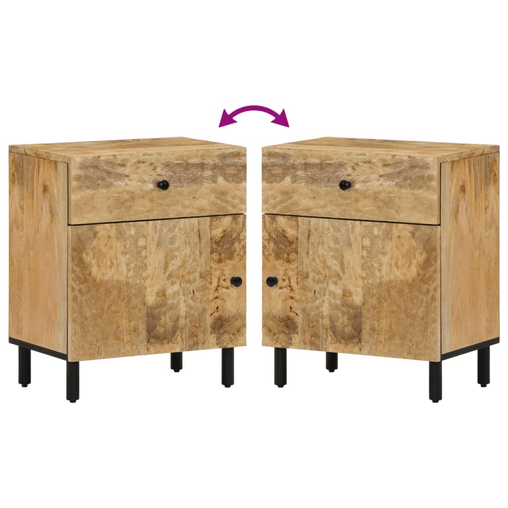 Mesita De Noche Madera Maciza De Mango 50x33x60 Cm_4