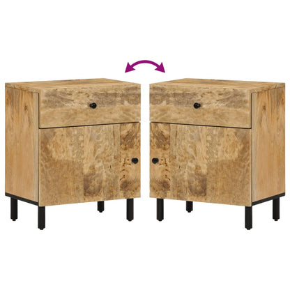 Mesita De Noche Madera Maciza De Mango 50x33x60 Cm_4