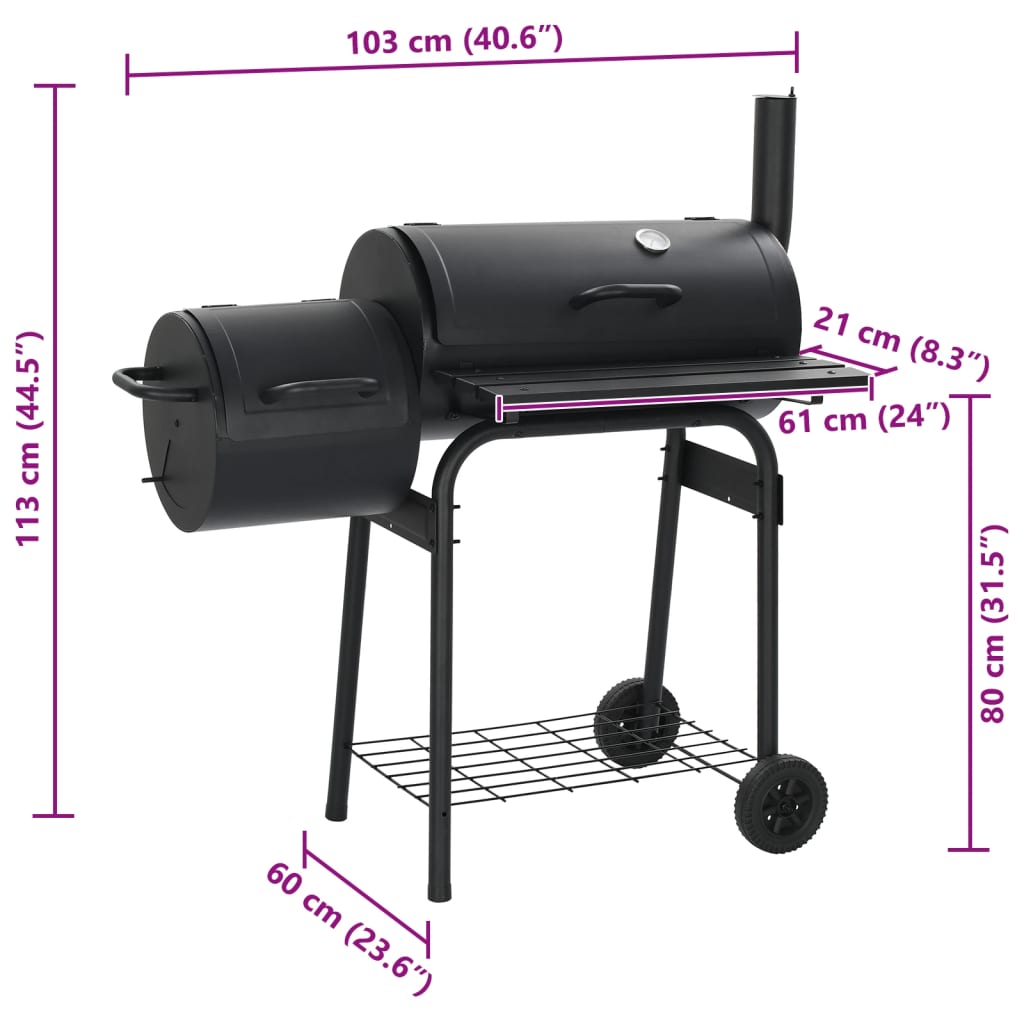 Barbacoa Clásica De Carbón Con Ahumador / Vetonek_1