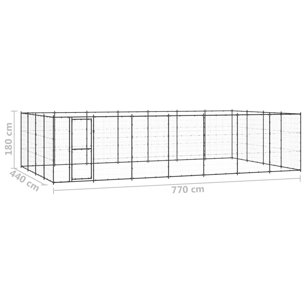 Vidaxl Perrera De Exterior De Acero 33,88 M²_2
