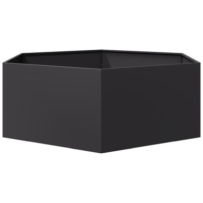 Jardinera Hexagonal Acero Negra 138x120x45 Cm_3