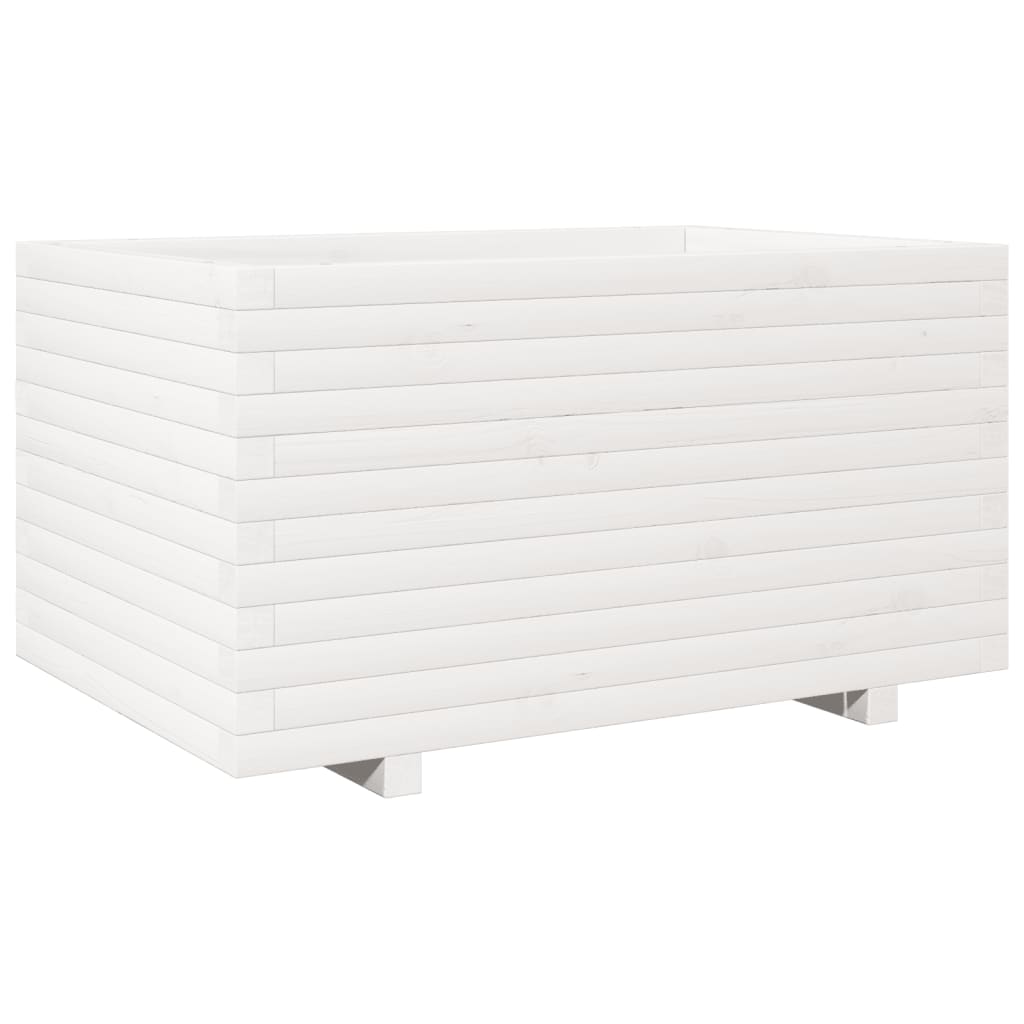 Jardinera Madera Maciza De Pino Blanco 90x60x49,5 Cm_0