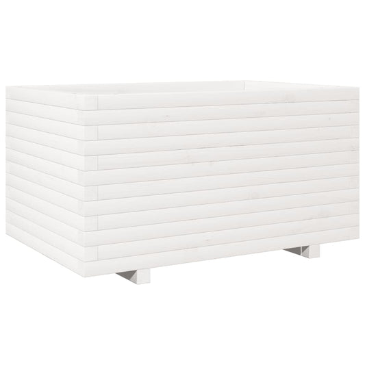 Jardinera Madera Maciza De Pino Blanco 90x60x49,5 Cm_0