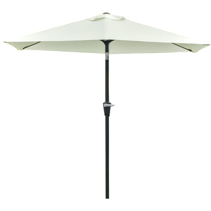 Outsunny Sombrilla De Jardín Ø230x216 Cm Con Ángulo Ajustable Crema_4