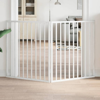 Vidaxl Puerta Para Perros Plegable De 2 Paneles, Madera De Álamo, Blanca, 160 Cm_1
