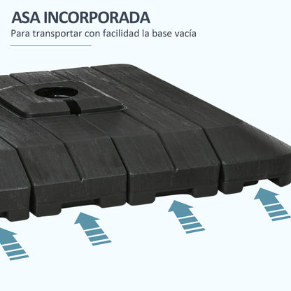 Outsunny Pesos De Base De Sombrilla En Voladizo De 4 Piezas 98x98x18,5 Cm Negro_5