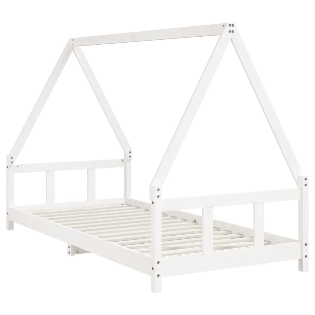Estructura De Cama Para Niños Madera De Pino Blanco 90x200 Cm / Vetonek_2