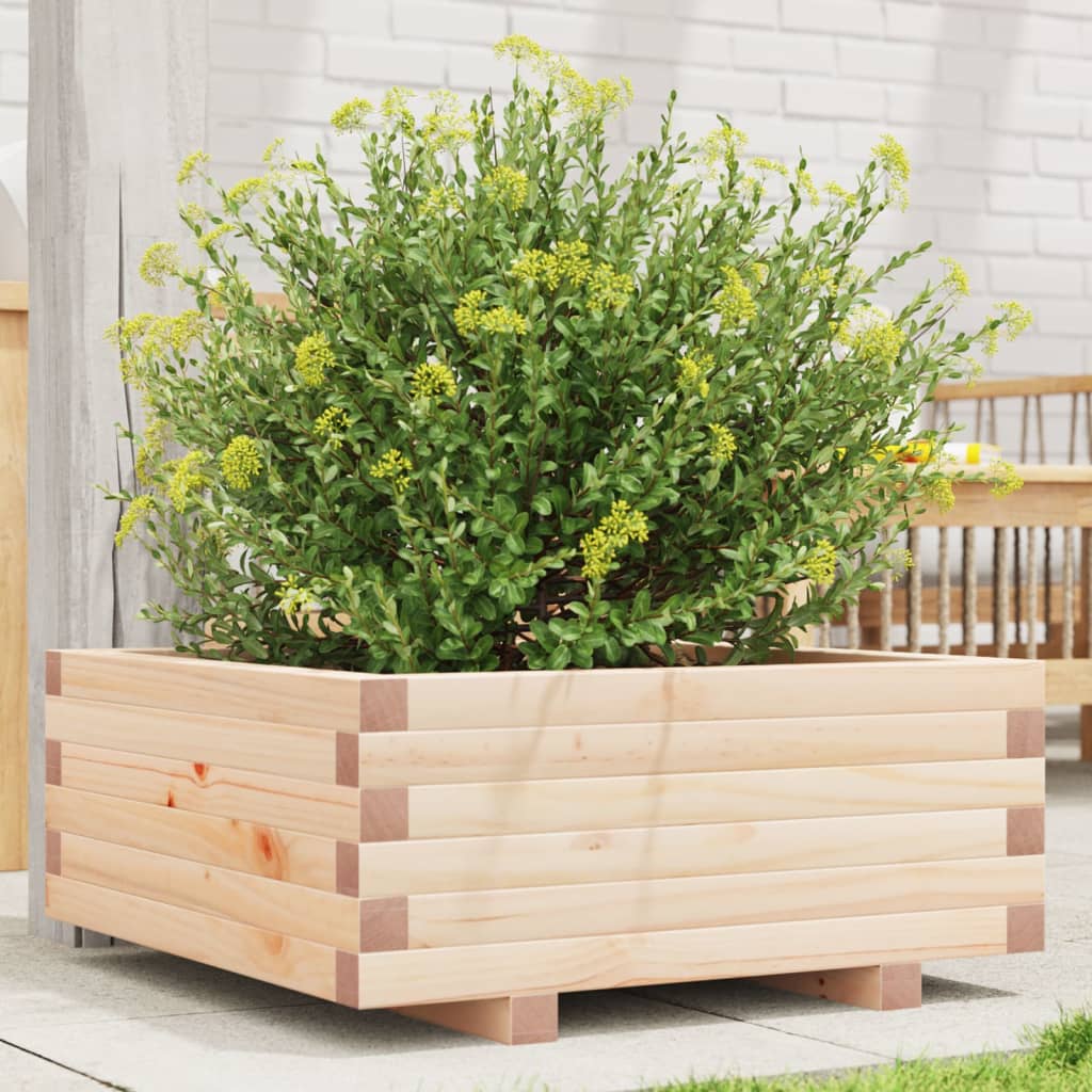 Jardinera De Madera Maciza De Pino 60x60x26,5 Cm_1