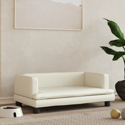 Cama Para Perros De Cuero Sintético Crema 80x45x30 Cm / Vetonek_5