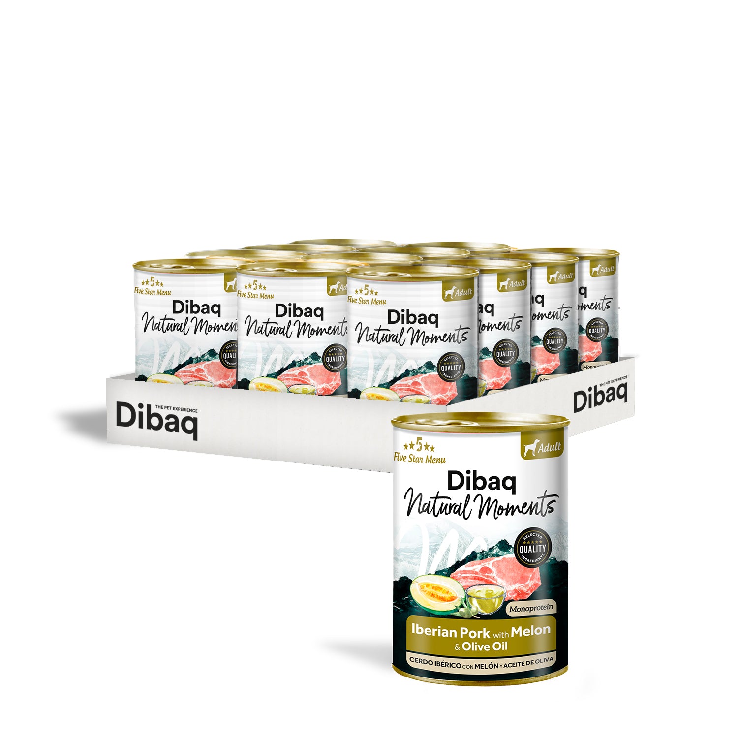 Dibaq Natural Moments Adulto Cerdo Ibérico Con Melón, 12 Latas X 380gr_0