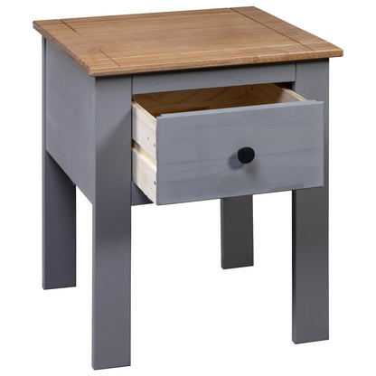 Mesita De Noche De Madera Maciza Pino Panamá Gris 46x40x57 Cm_3