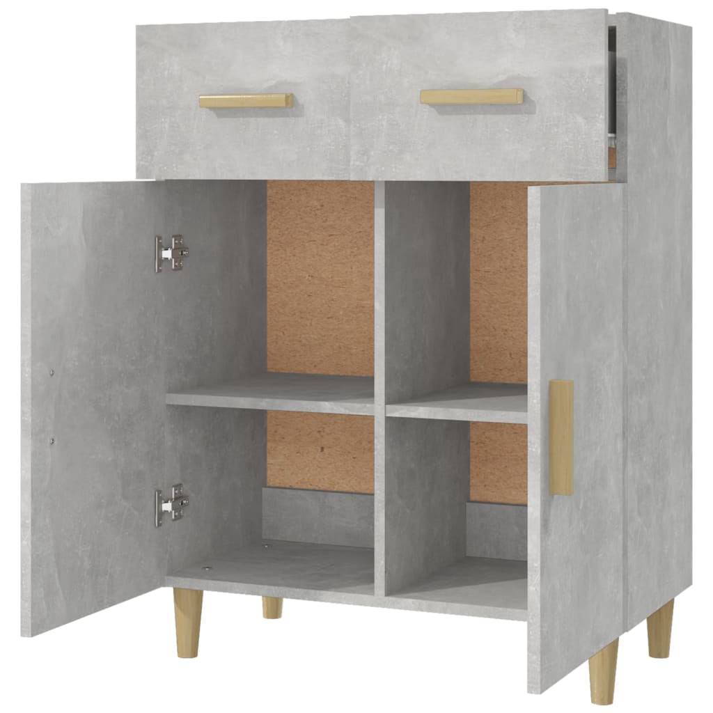 Aparador De Madera Contrachapada Gris Hormigón 69,5x34x89 Cm / Vetonek_1