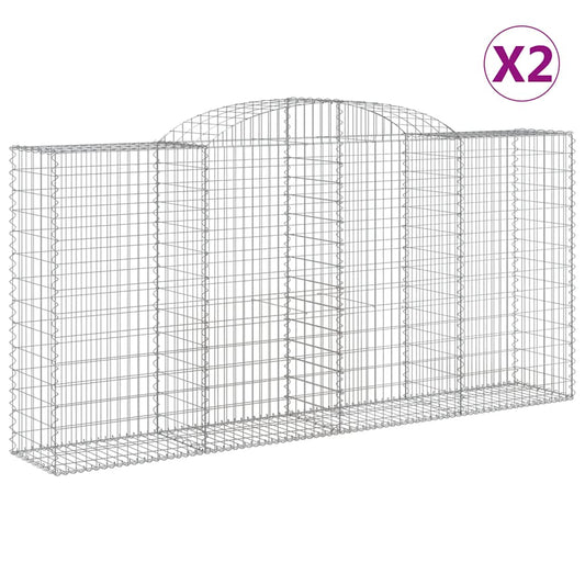 Cestas De Gaviones 2 Uds Forma De Arco Hierro 300x50x140/160 Cm_0