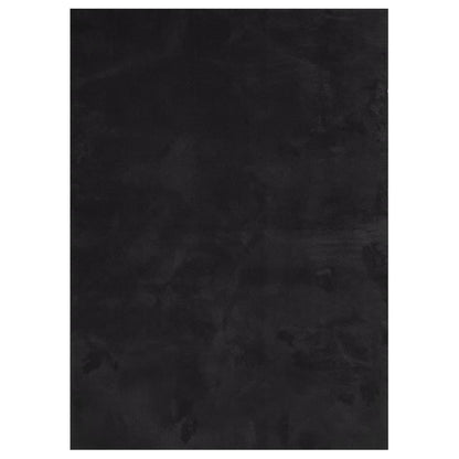 Alfombra De Pelo Corto Suave Lavable Huarte Negro 200x280 Cm / Vetonek_1