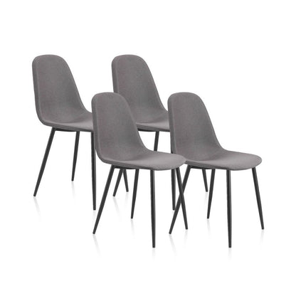 Pack 4 Sillas De Comedor Hall Tapizado, Gris, 54,5 X 84 X 44,5_1