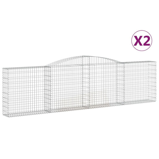 Cestas De Gaviones 2 Uds Forma De Arco Hierro 400x30x100/120 Cm_0