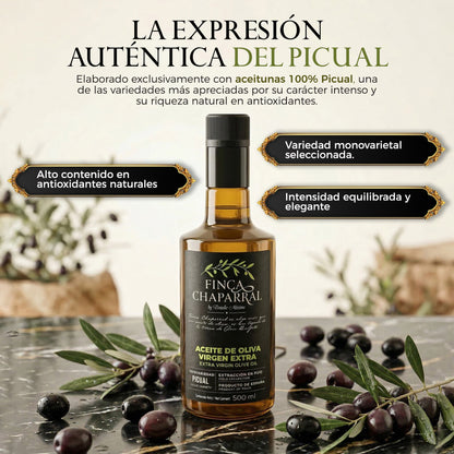 Aceite de Oliva Virgen Extra Picual Cosecha Temprana ·Finca Chaparral 500ml_1