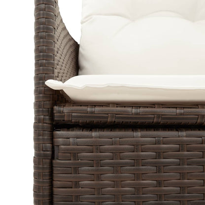 Set Comedor De Jardín 7 Pzas Con Cojines Ratán Sintético Marrón / Vetonek_3
