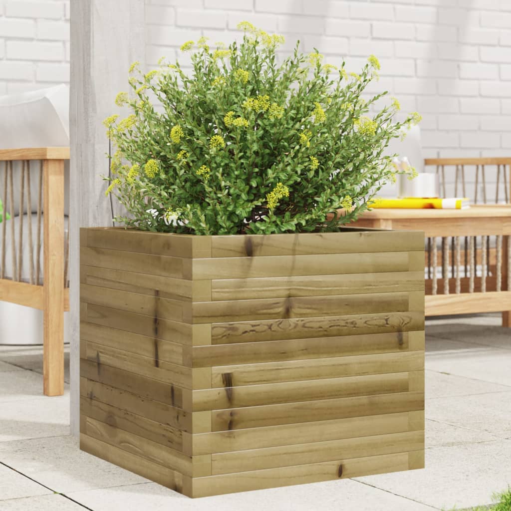 Jardinera De Madera De Pino Impregnada 50x50x45,5 Cm_1