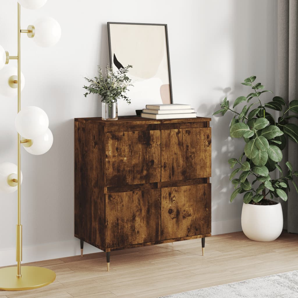 Aparador Madera Contrachapada Color Roble Ahumado 60x35x70 Cm / Vetonek_1