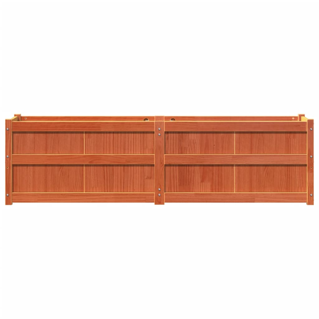 Jardinera Exterior Madera Maciza Pino Marrón Cera 180x50x50cm_4
