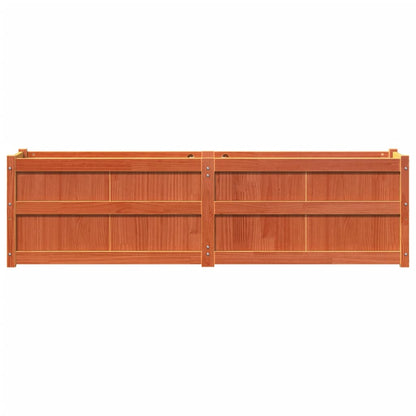Jardinera Exterior Madera Maciza Pino Marrón Cera 180x50x50cm_4