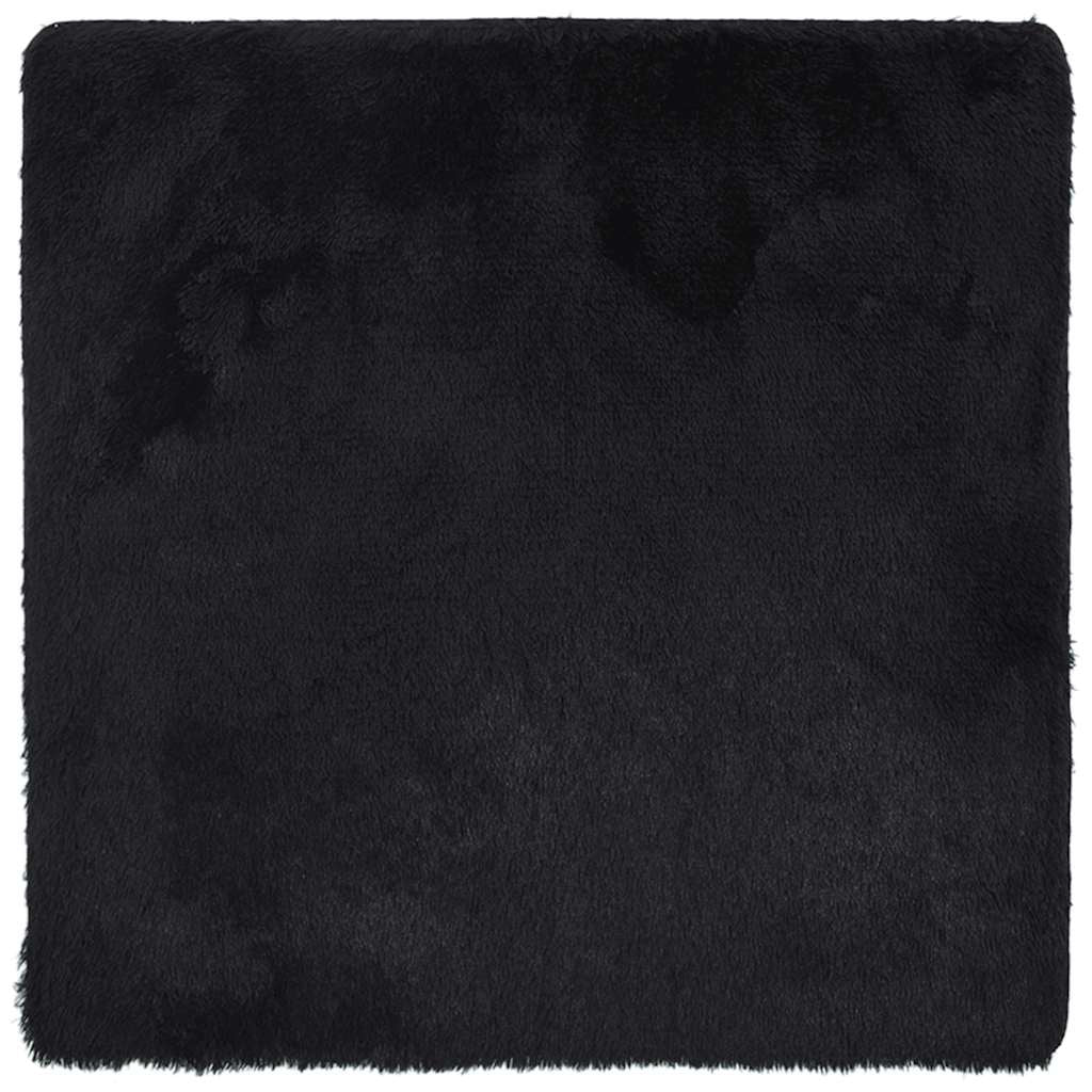 Vidaxl Alfombra Peluda De Pelo Largo Navarra Negra 200x200cm Poliéster_0