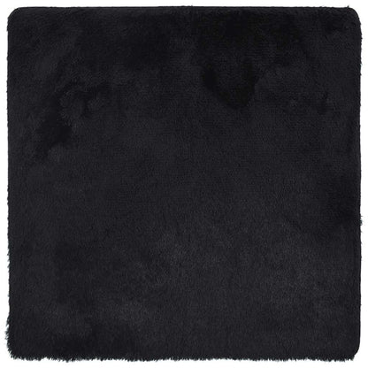 Vidaxl Alfombra Peluda De Pelo Largo Navarra Negra 200x200cm Poliéster_0