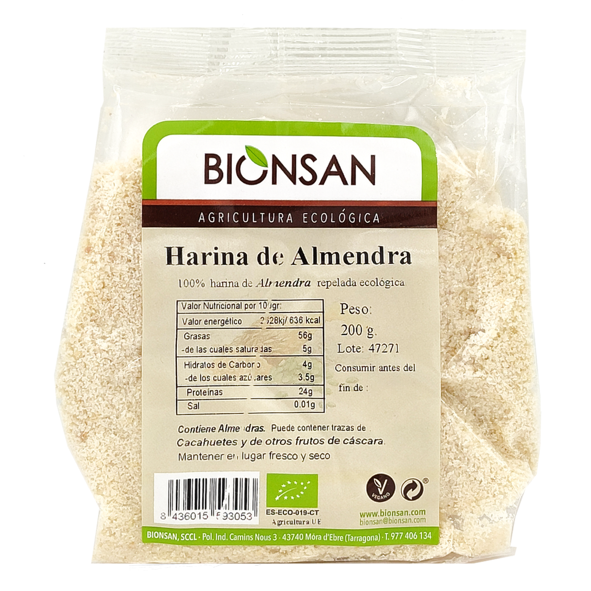 Harina Almendra Eco Bionsan Proximidad 200gr_0