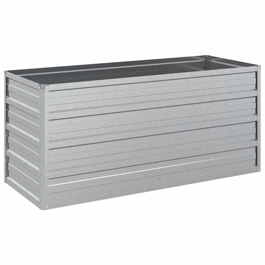 Arriate De Acero Galvanizado Plateado 100x40x45 Cm_0