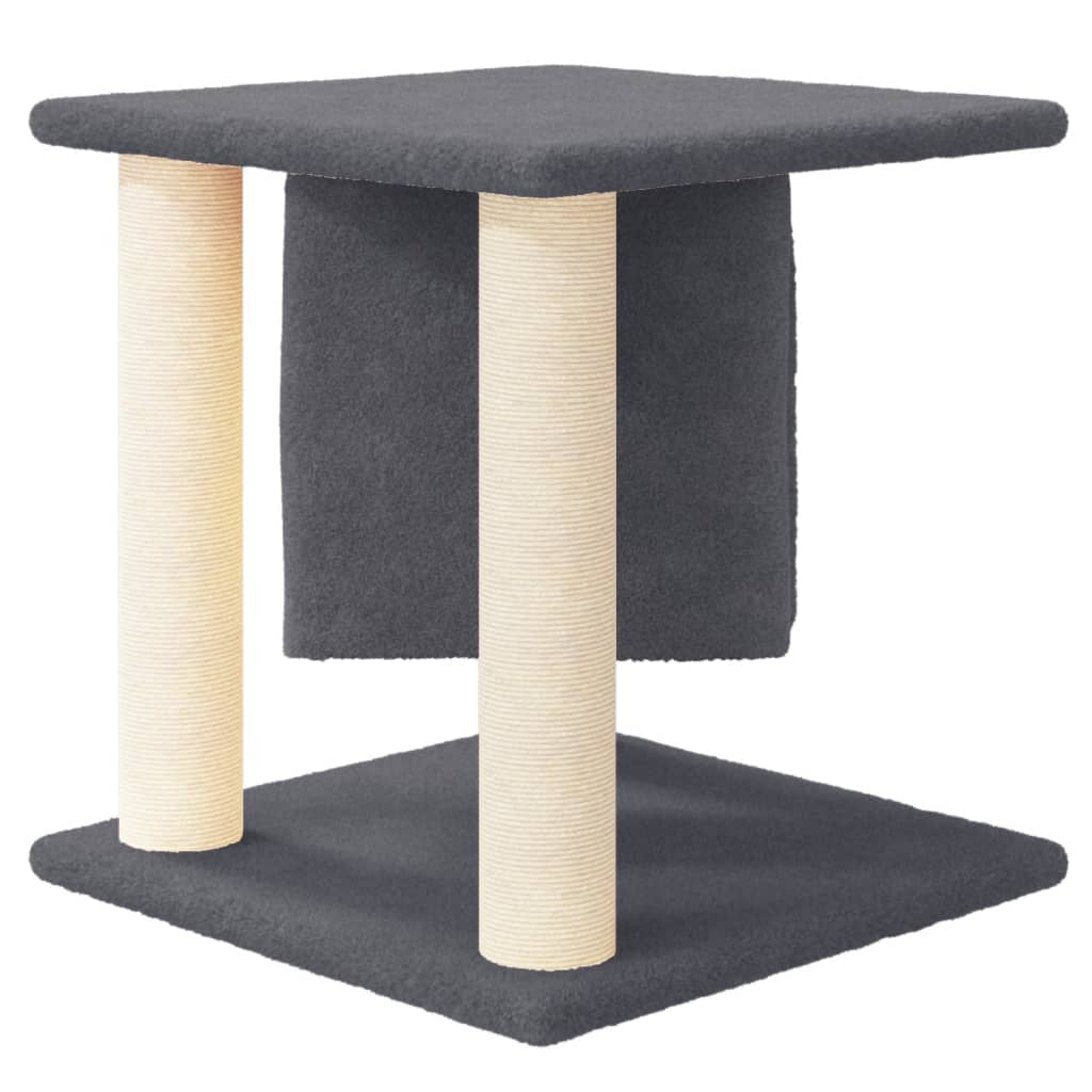 Vidaxl Rascador Para Gatos Con Postes De Sisal Gris Oscuro 37 Cm_3