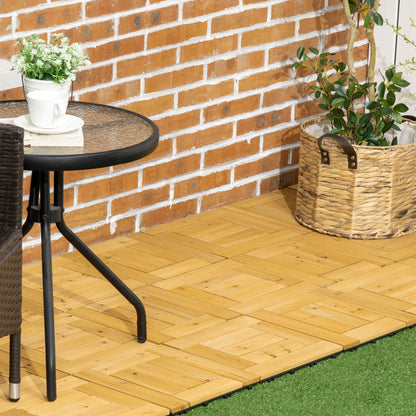 Outsunny Set De 27 Piezas Baldosas De Madera 30x30 Cm Área De 2,43m² Para Jardín_1