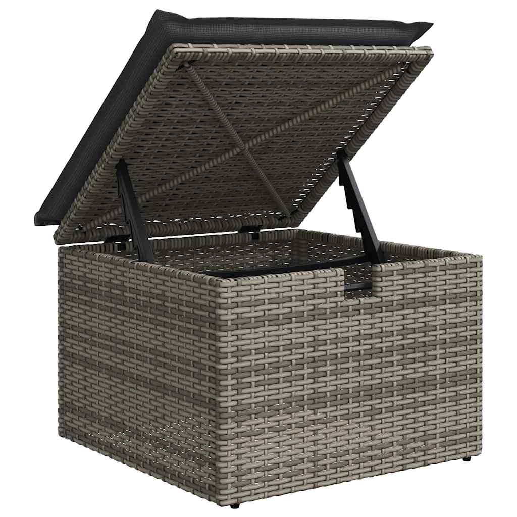Set De Muebles De Jardín 6 Pzas Y Cojines Ratán Sintético Gris / Vetonek_2