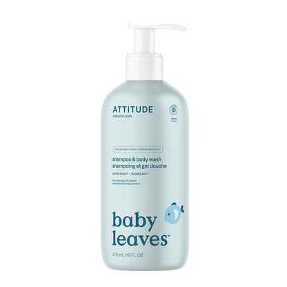 Baby Leaves Champô e Gel 2 em 1 Boa Noite Atitude 473 ml