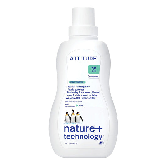 Nature + Technology Detergente e amaciador 2 em 1, Mountain Essence, Attitude, 35 lavagens
