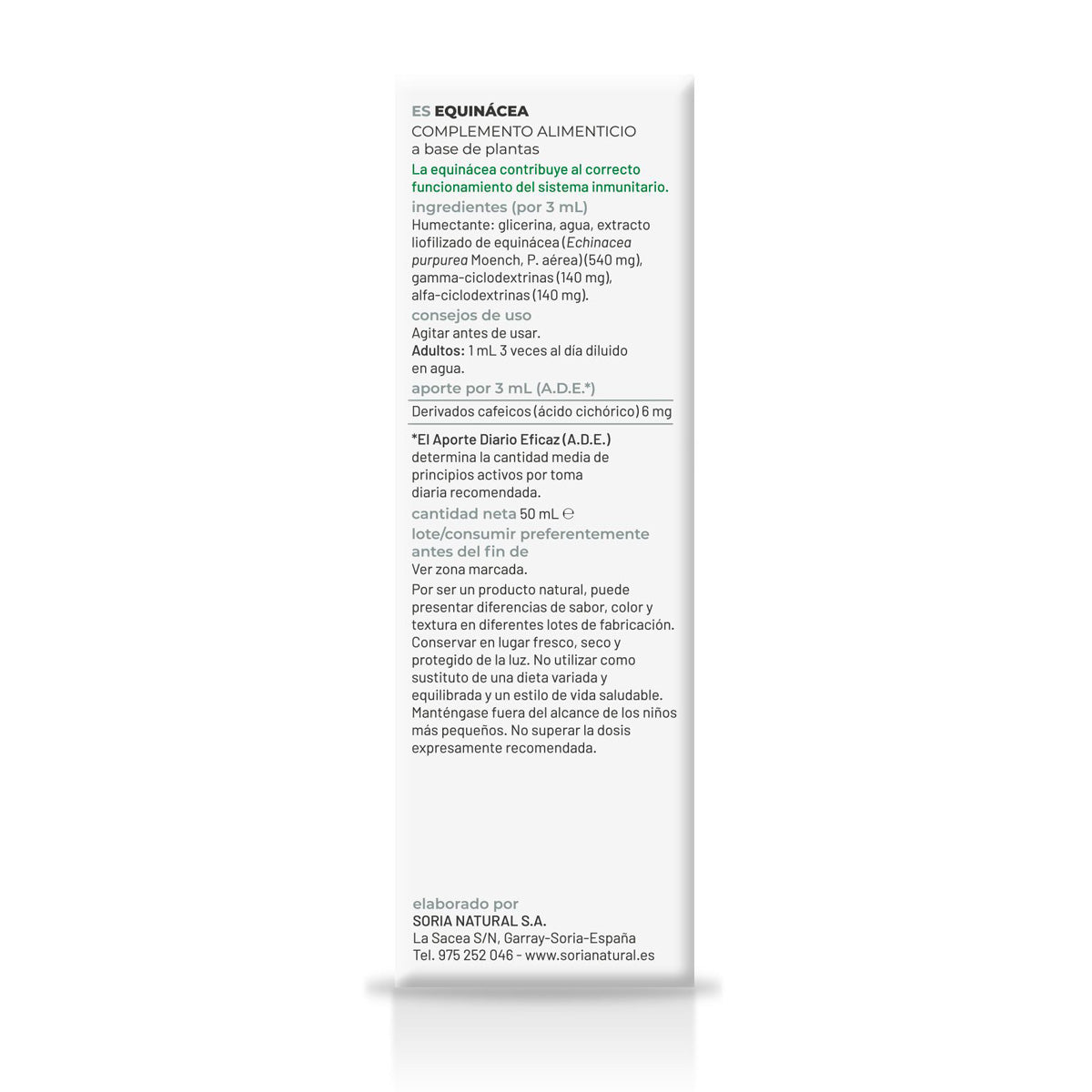 Embalagem 3x Soria Natural Extrato de Equinácea, 50 ml