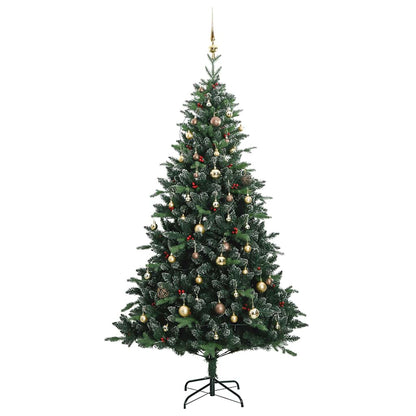 Vidaxl Árbol De Navidad Artificial Con Bisagras 300 Led Y Bolas 210 Cm_3