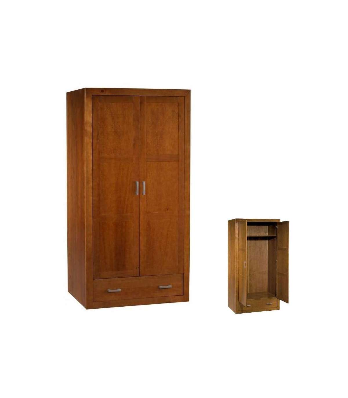 Armario Ropero Madera Maciza Acabado Cerezo 200 Cm(alto)105 Cm(ancho)55 Cm(largo)_3