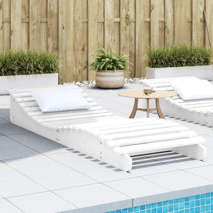 Tumbona De Madera Maciza De Pino Blanca 205x70x31,5 Cm / Vetonek_4
