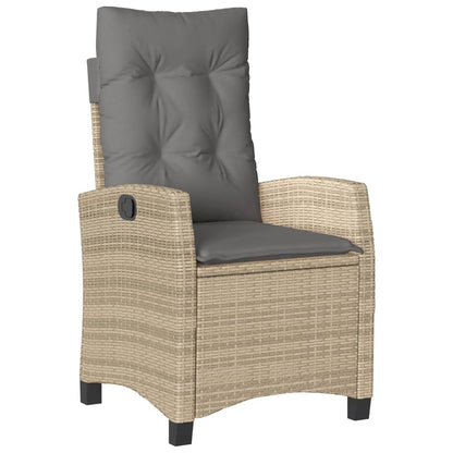 Set Comedor De Jardín 5 Pzas Con Cojines Ratán Sintético Beige / Vetonek_5