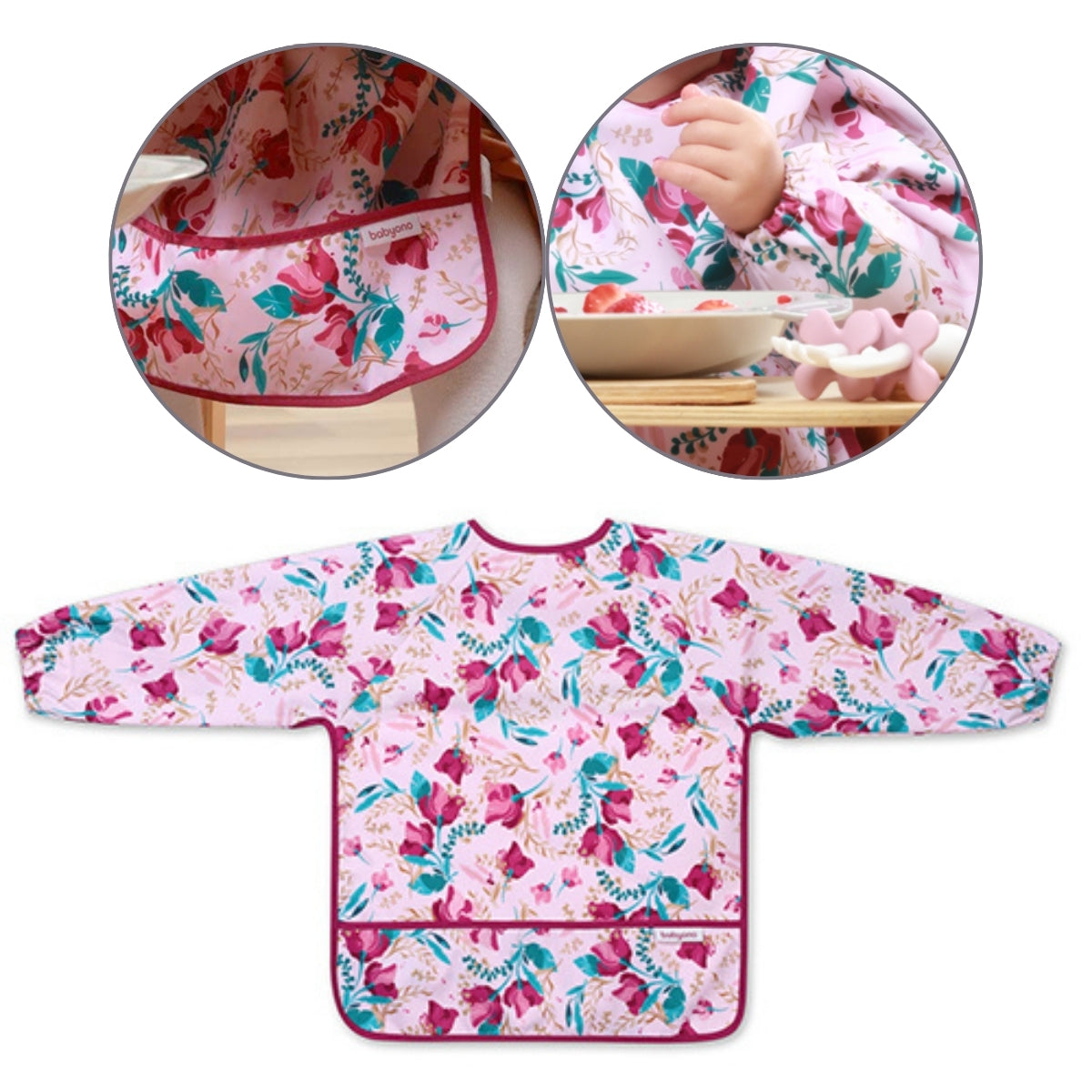 Babero Baby Con Mangas 2-4 Años Floral_1