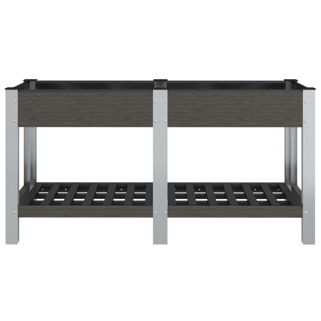 Arriate De Jardín Con Estante Wpc Gris 150x50x75 Cm_2