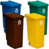 Reciclagem Pacote 4 Recipientes Recipientes Wellhome 110l/ou Fechado: Azul (papel E Papelão) -verde (vidro) -brown (orgânico) -yellow (plásticos)