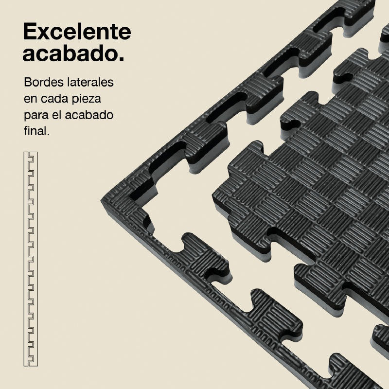 Jowy Tatami Puzzle 4cm 100x100cm – Superficie 5 Líneas Gris/negro_2
