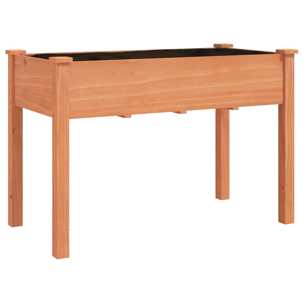 Jardinera Con Forro Y Ruedas Madera Abeto Marrón 118x59x80 Cm_2