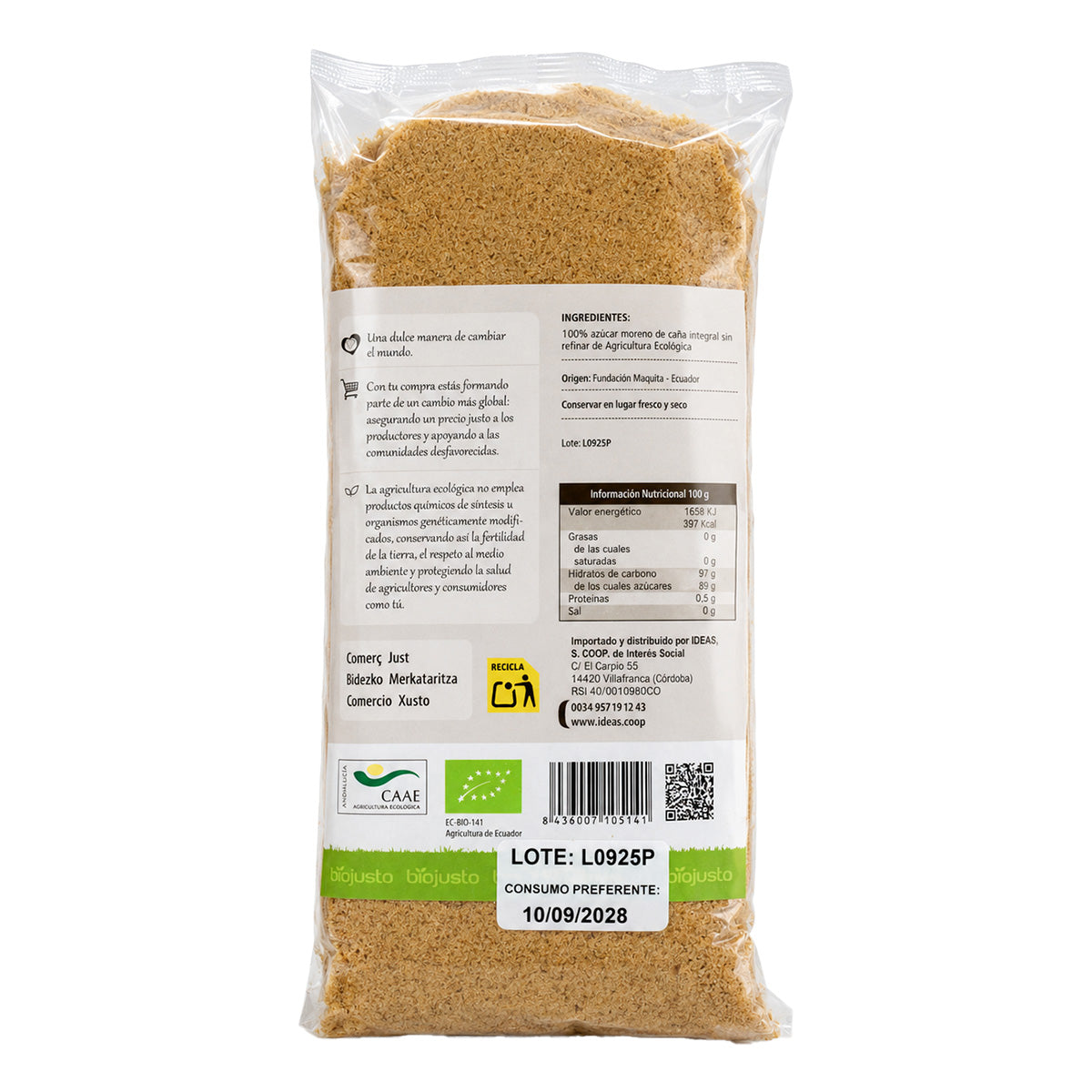 BIO Panela açúcar mascavado integral Ideias 1Kg