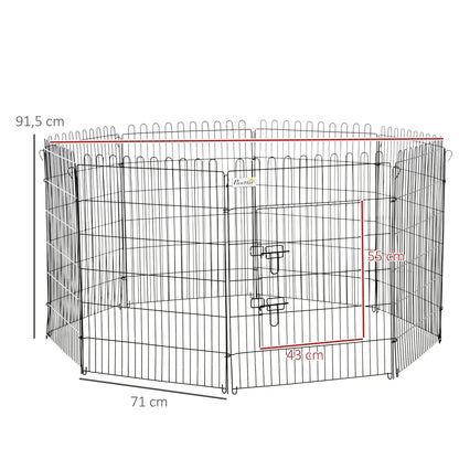 Pawhut Parque Perros Plegable Cerca Entrenamiento Mascotas 8 Vallas 71x91,5cm_2